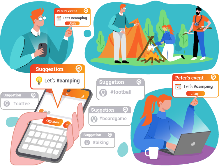 Meestory drives the organization of free time gatherings with personalized suggestions